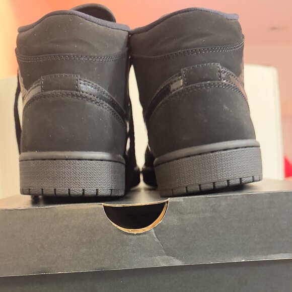 Size 9.5 - Air Jordan 1 Mid Triple Black Suede - Picture 3 of 6